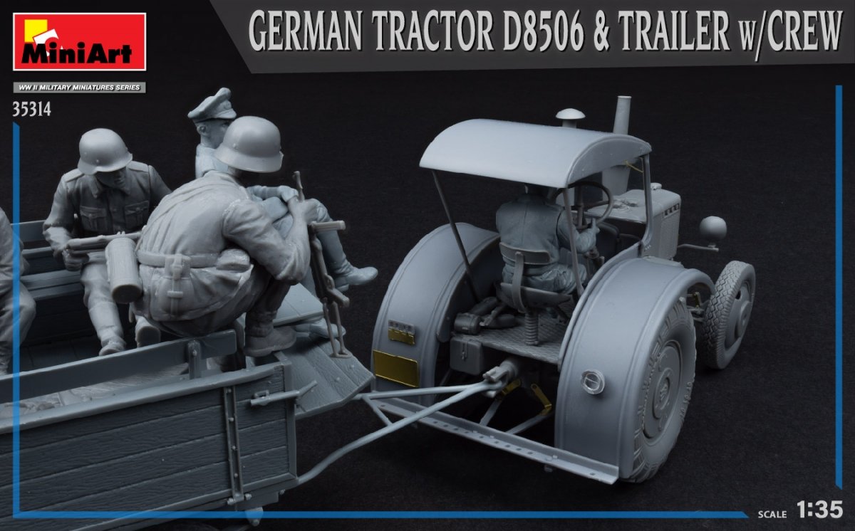 MiniArt 35314 GERMAN TRACTOR D8506 &amp;amp; TRAILER w/CREW 1/35 – obrázek 4