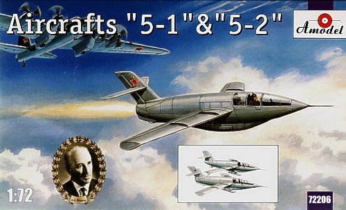 Maquette A-Model 72206 Bisnovat « 5-1 » et « 5-2 », avions expérimentaux de fusée soviétiques, échelle 1/72