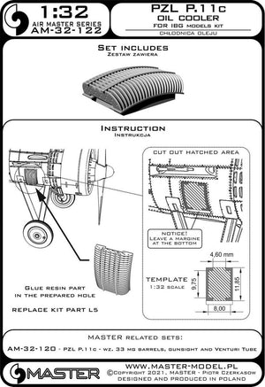 Master AM-32-122 PZL P.11c - oil cooler (Arma Hobby kit) 1/32 – image 11