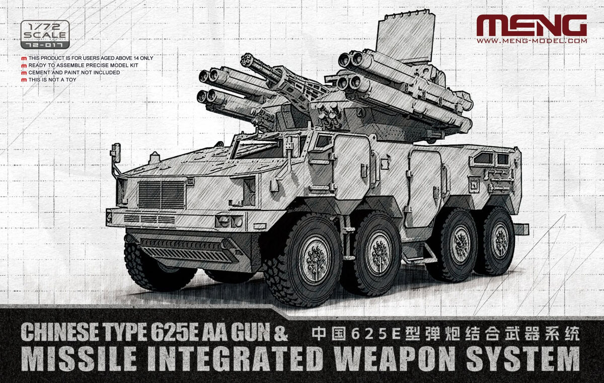 Meng 72-017 Chinese Type 625E AA Gun & Missile Integrated Weapon System 1/72