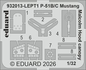 Eduard 932013 North American P-51 B Mustang (Malcolm Hood Canopy) Hybrid Edition 1/32 – image 9