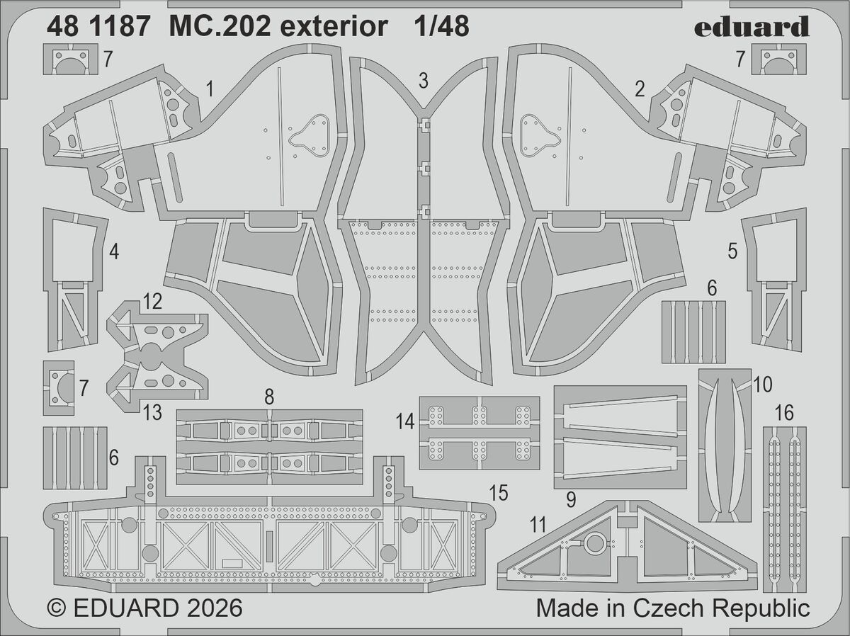 Eduard 481187 Macchi MC.202 - Exterior Set for Italeri Kits 1/48