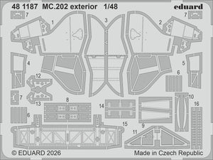 Eduard 481187 Macchi MC.202 - Exterior Set for Italeri Kits 1/48