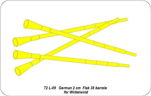 Aber 72L-09 Flak barrel 38 x 4 for Wirbelwind / German 2cm Flak 38 barrels for Wirbelwind 1/72 – image 3