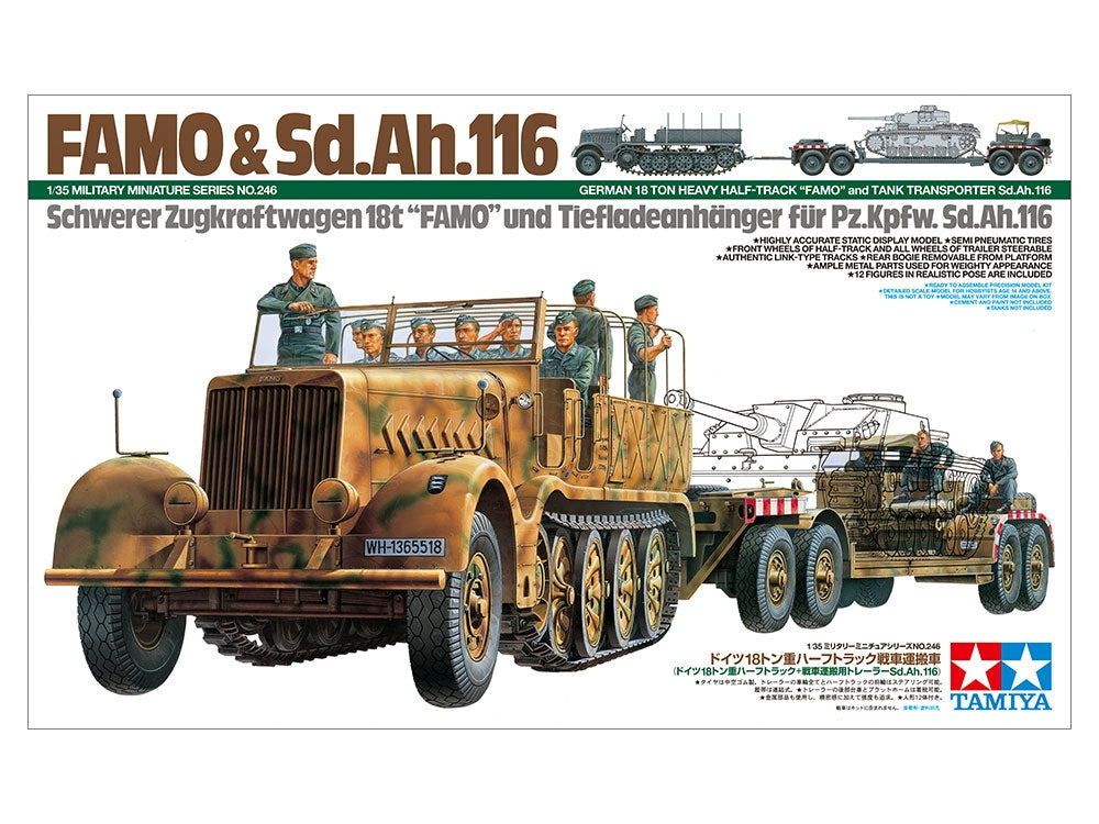Tamiya 35246 German 18 Ton Heavy Half-Track &amp;quot;Famo&amp;quot; and Tank Transporter Sd.Ah.116 1/35 – image 2