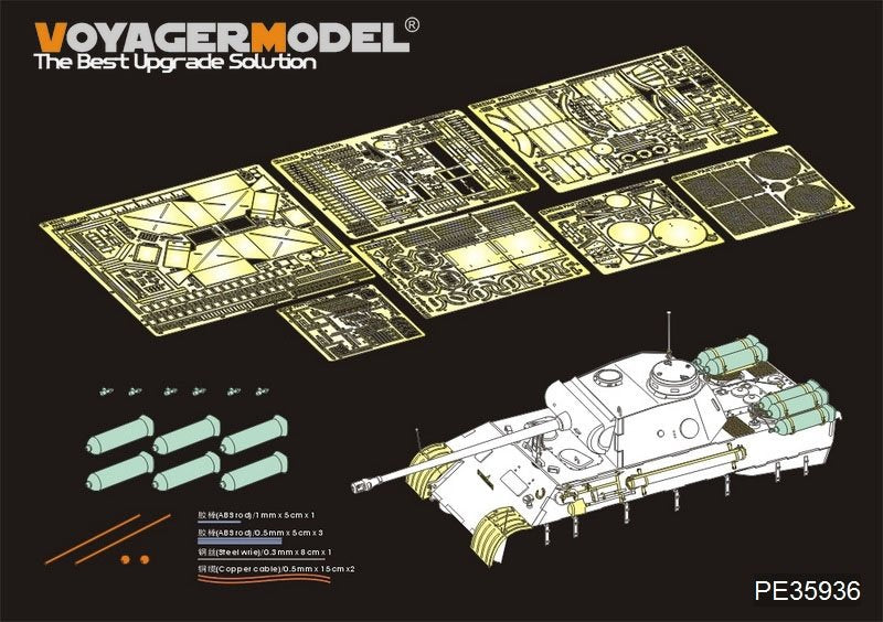 Voyager Model PE35936 WWII German Panther D w/&amp;quot;Stadtgas&amp;quot; Fuel Tanks Basic For MENG TS-038 1/35