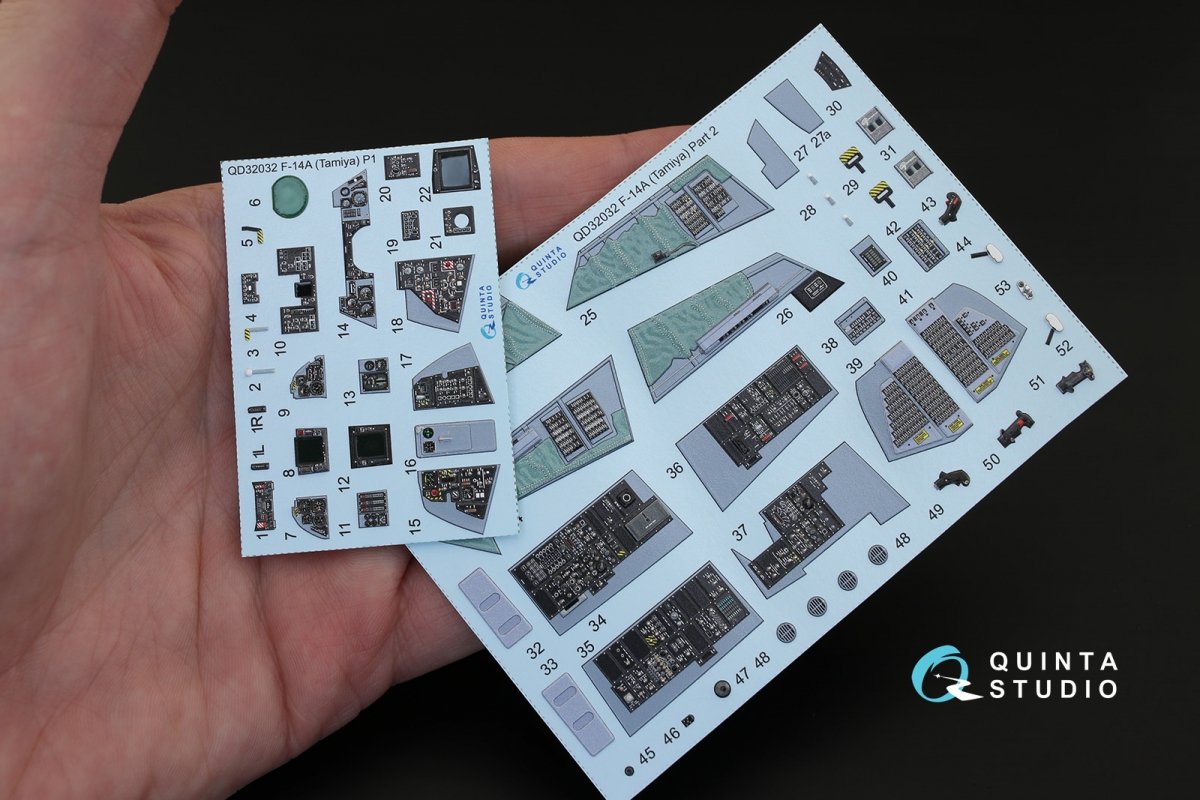 Quinta Studio QD32032 F-14A 3D-Printed &amp;amp; colored Interior on decal paper (for Tamiya kit) 1/32 – image 2