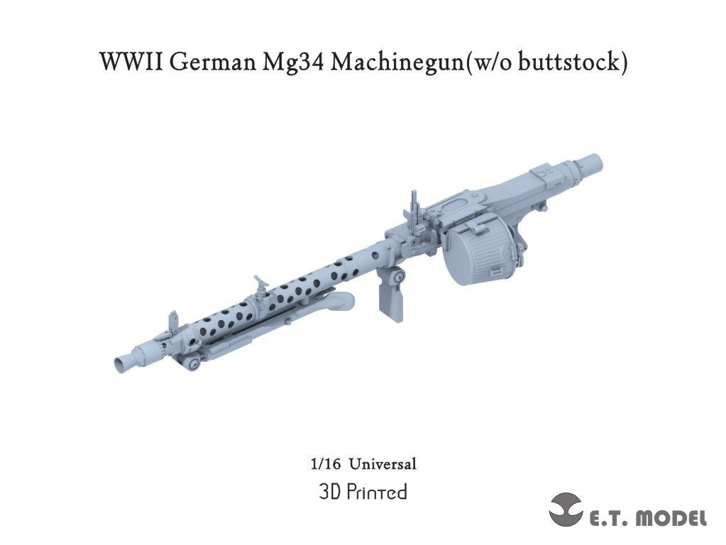 ET Model P16-004 WWII German Mg34 Machinegun (w/o buttstock) (3D Printed) 1/16