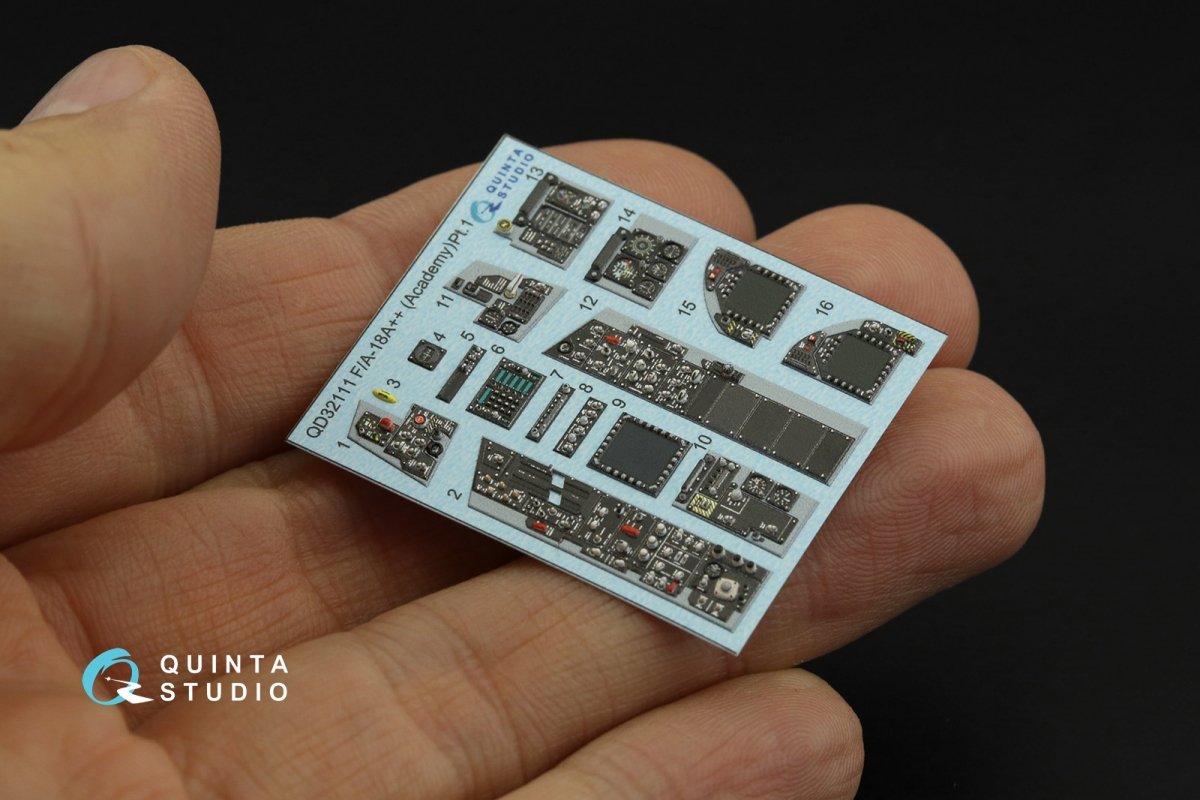 Quinta Studio QDS-32111 F/A-18A++ 3D-Printed &amp;amp; colored Interior on decal paper (Academy) (Small version) 1/32 – image 3