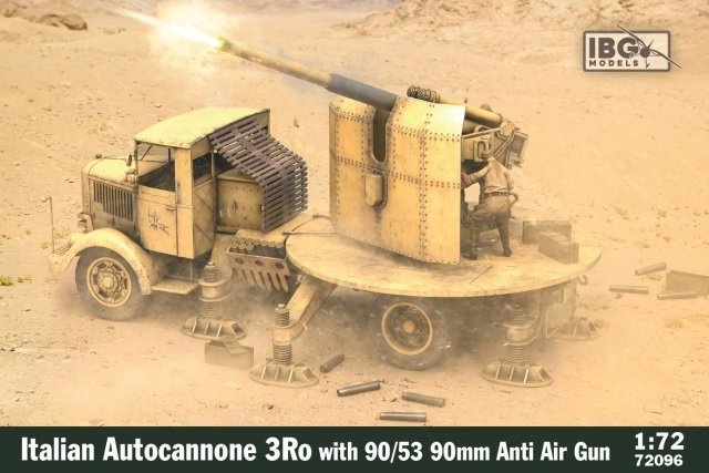 IBG 72096 Autocanon italien 3Ro avec canon antiaérien de 90 mm 90/53, échelle 1/72