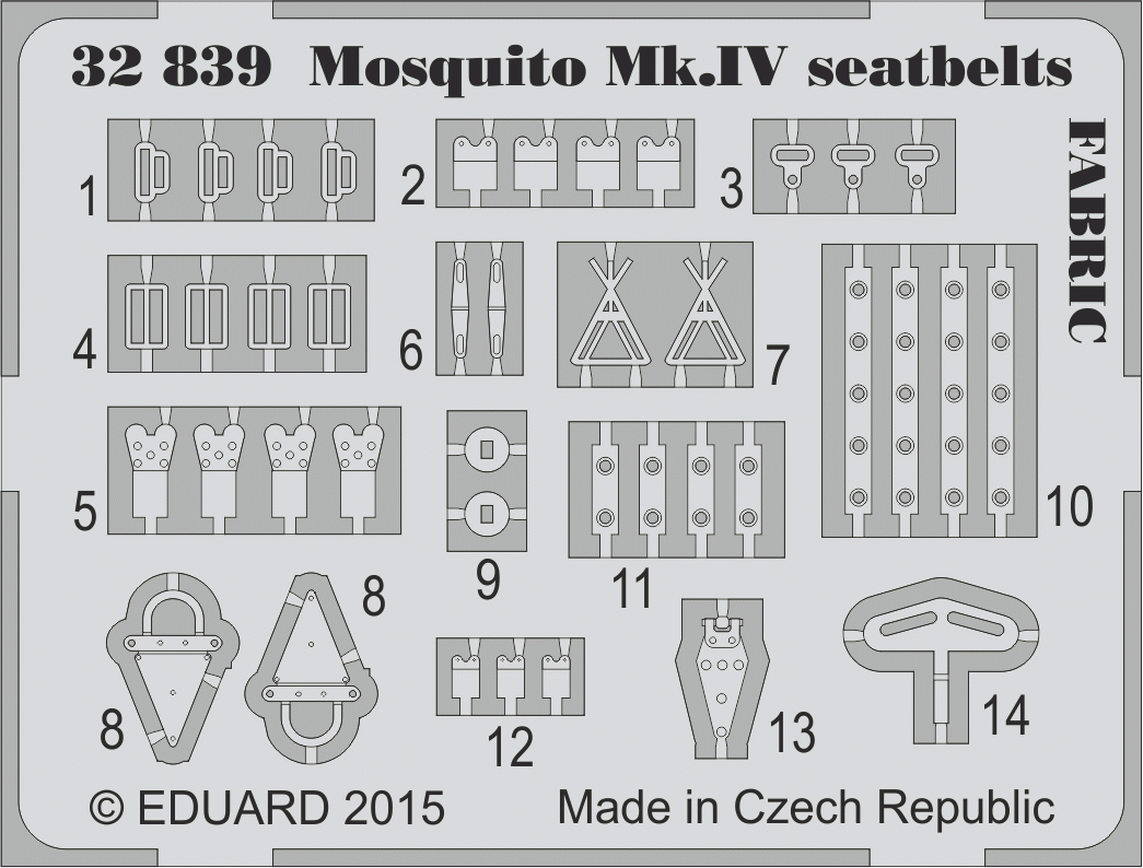 Eduard 32839 Mosquito Mk. IV seatbelts FABRIC 1/32 HK Models – obrázek 2
