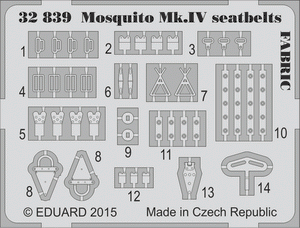 Eduard 32839 Mosquito Mk. IV seatbelts FABRIC 1/32 HK Models – obrázek 2