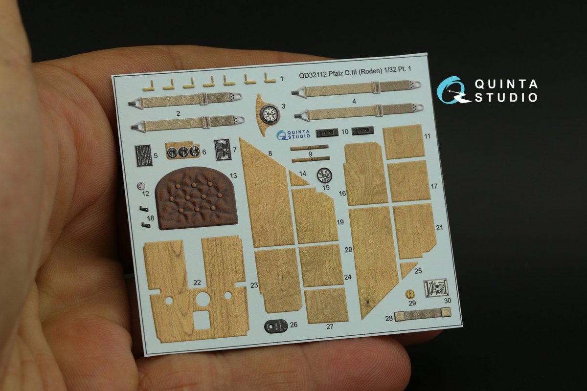Quinta Studio QD32112 Pfalz D.III 3D-Printed &amp;amp; colored Interior on decal paper (Roden) 1/32 – image 10