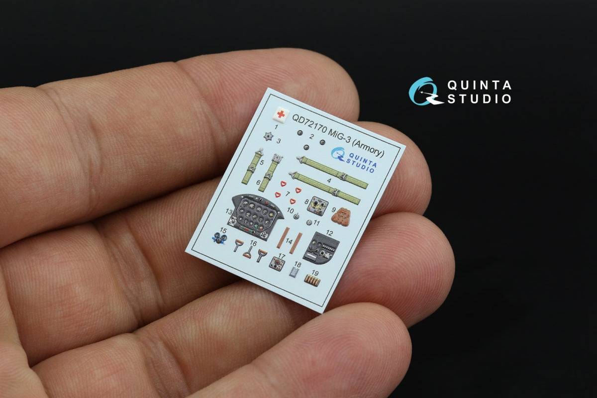 Quinta Studio QD72170 MiG-3 3D-Printed colored Interior on decal paper (Armory) 1/72 – immagine 6