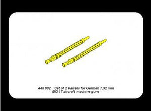 Aber A48 002 Set of 2 barrels for German 7.92 mm MG 17 aircraft machine guns (1/48) – imagen 3