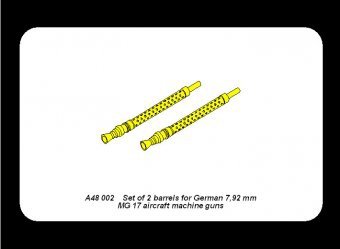 Aber A48 002 Set of 2 barrels for German 7.92 mm MG 17 aircraft machine guns (1/48) – imagen 3