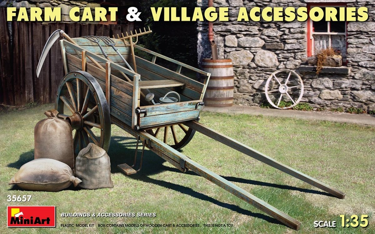 MiniArt 35657 FARM CART &amp; VILLAGE ACCESSORIES 1/35