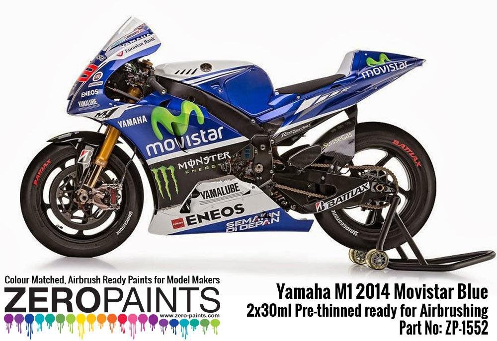 Zero Paints ZP-1552 Yamaha M1 2014 Movistar Blue Paint Set 2x30ml – obrázek 3