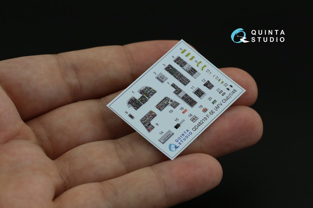Quinta Studio QD48219 F-5E 3D-Printed &amp;amp; colored Interior on decal paper (AFV club) 1/48 – obrázek 4