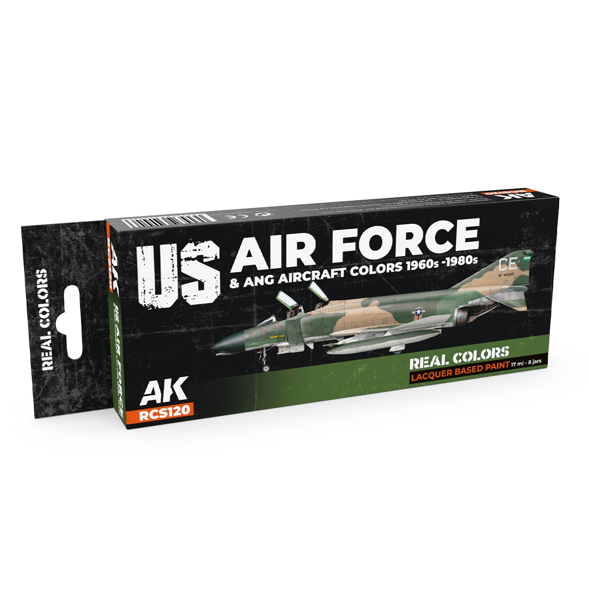 AK Interactive RCS120 Couleurs des avions de l'US Air Force et de l'ANG (années 1960-1980) 8 x 17 ml