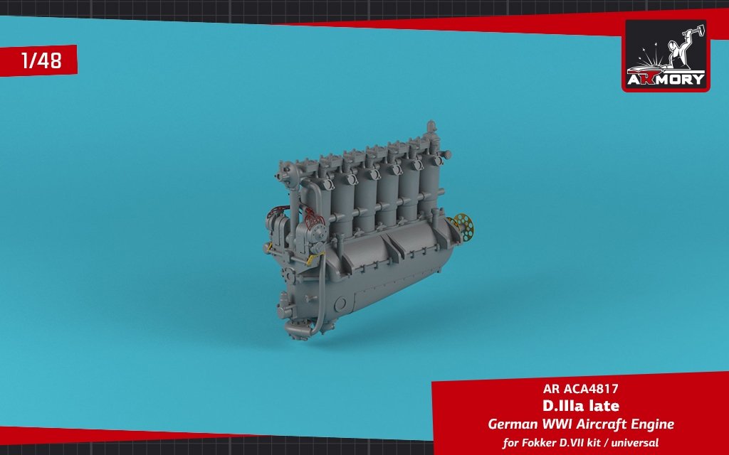 Armory Models ACA4817 German WWI Aircraft Engine mod. D.IIIa 1/48 – Bild 6