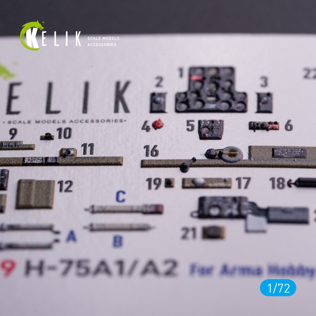 Kelik K72199 H-75A1/AR - interior 3D decals for Arma Hobby kit 1/72