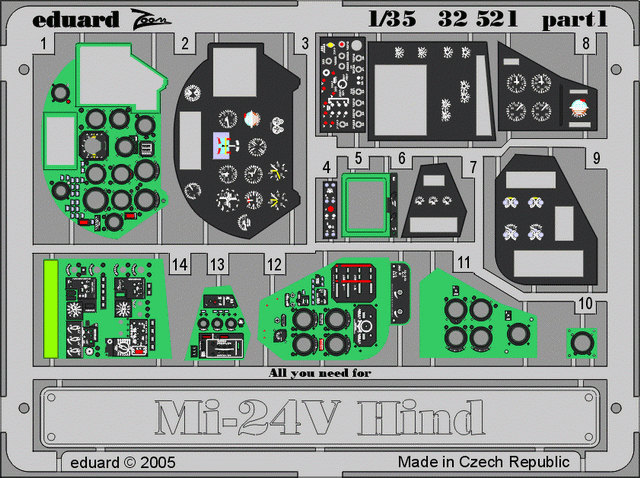 Eduard 32521 Mi-24V Hind interior 1/35 TRUMPETER – image 3