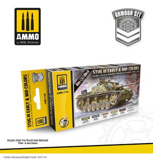 AMMO of Mig Jimenez 7185 SET: STUG III EARLY &amp;amp; MID COLORS 39-43 6x17ml