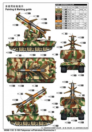 Trumpeter 09586 E-100 Flakpanzer w/Flakrakete Rheintocher I 1/35 – Bild 4
