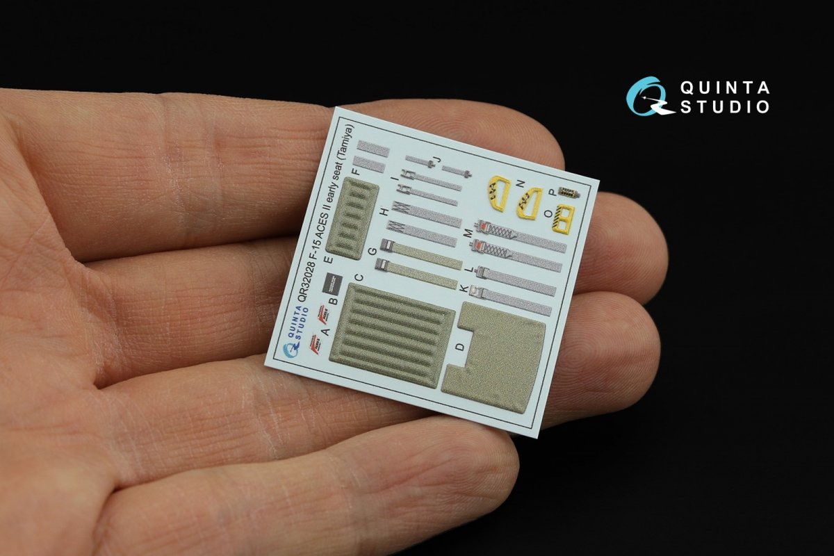 Quinta Studio QD32155 F-15C Early/F-15A/F-15J early 3D-Printed &amp;amp; colored Interior on decal paper (Tamiya) 1/32 – immagine 7