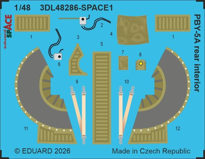 Eduard 3DL48286 Consolidated PBY-5 A Catalina - Rear Interior Space Set Eduard and Revell Kits 1/48