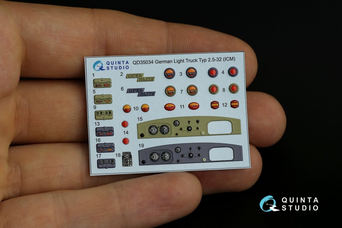 Quinta Studio QD35034 Opel Blitz 3D-Printed &amp;amp; colored Interior on decal paper (ICM) 1/35 – image 8