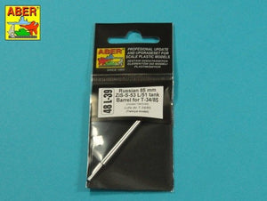 Aber 48L-39 85 mm ZiS-S-53 L/51 barrel for T-34/85 tank model 43/44 1/48