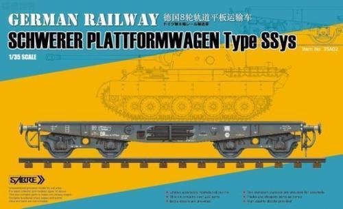 Saber 35A02 German Railway Schwerer Plattformwagen Type SSys 1/35