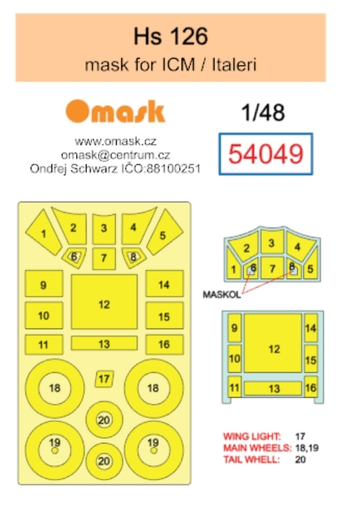 Omask 54049 Hs 126 mask (for ICM / Italeri) 1/48 – image 2