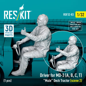 RESKIT RSF32-0083 Driver for MD-3 (A, B, C, T) "Mule" Deck Tractor (scene 2) (1 pcs) (3D Printed) 1/32