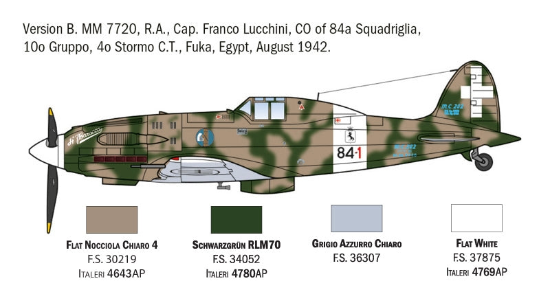 Italeri 1481 Macchi MC.202 Flogore &amp;quot;Aces&amp;quot; - 5 Regia Aeronautica Aces Versions 1/72 – image 3