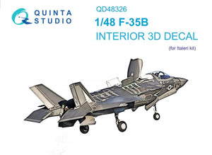 Quinta Studio QD48326 F-35B 3D-Printed &amp;amp; colored Interior on decal paper (Italeri) 1/48