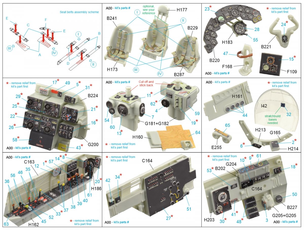 Quinta Studio QD32084 Ju 88A-1 3D-Printed &amp;amp; colored Interior on decal paper (Revell) 1/32 – obrázek 2