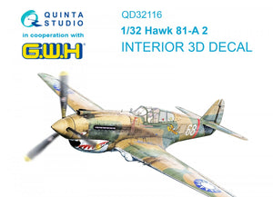Quinta Studio QD32116 Hawk 81-A2 3D-Printed &amp;amp; coloured Interior on decal paper (GWH) 1/32