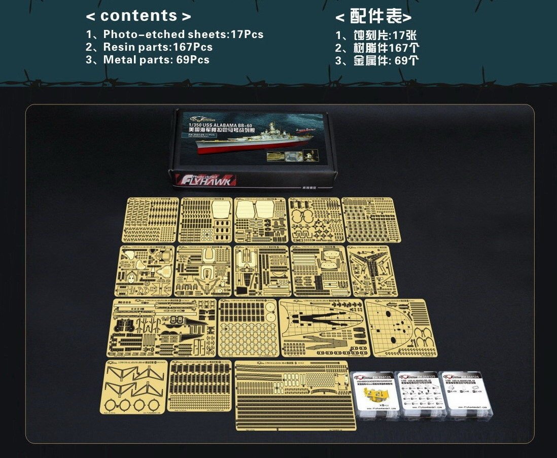 Flyhawk FH350125 USS Alabama BB-60 (for Trumpeter 05307) 1/350 – zdjęcie 2
