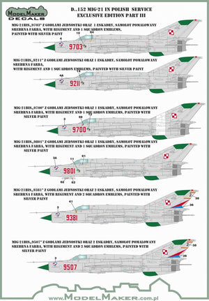 Décalcomanies ModelMaker D48152 MiG-21 en service polonais, édition exclusive partie III 1/48 – image 4