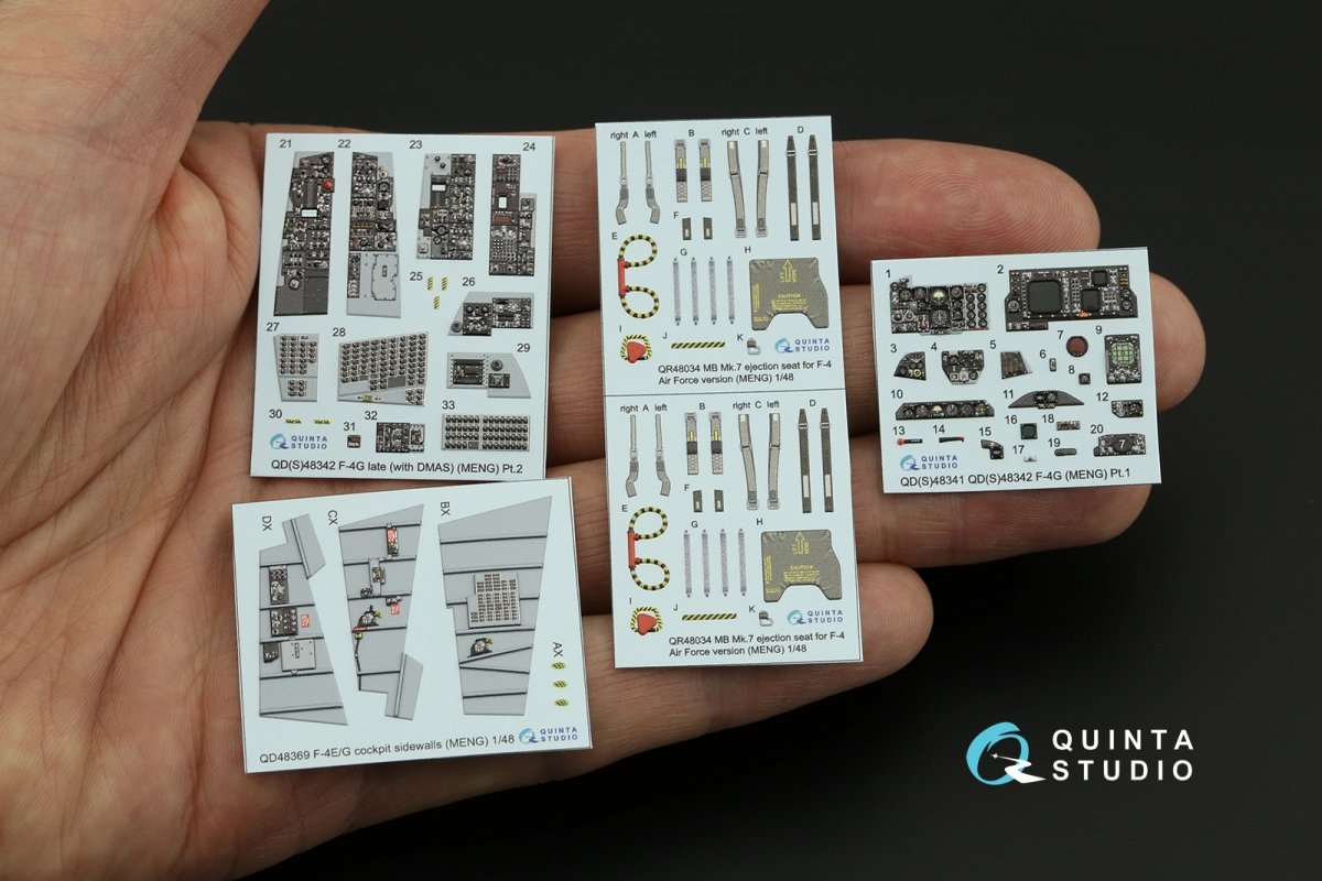 Quinta Studio QD48342 F-4G late 3D-Printed &amp;amp; colored Interior on decal paper (Meng) 1/48 – obrázek 3