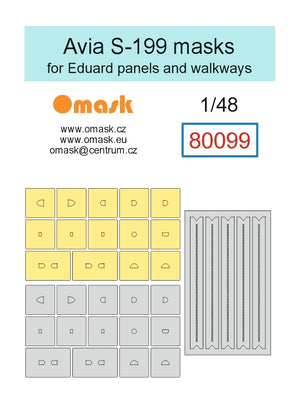 Omask X4832 Avia S-199 O-Max Set (for Eduard)(masks and EVA wheel bay plugs) (for Revell) 1/48