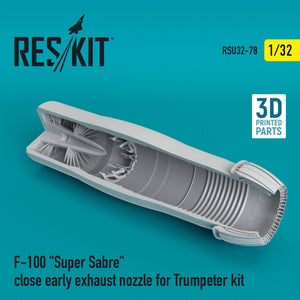 RESKIT RSU32-0078 F-100 &amp;quot;SUPER SABER&amp;quot; CLOSE EARLY EXHAUST NOZZLE FOR TRUMPETER KIT 1/32 – Bild 2