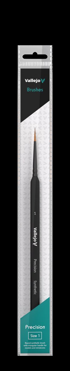 VALLEJO B03001 - Brush - Precision - Round Synthetic Brush, Triangular Handle No. 1