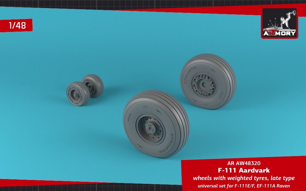 Armory Models AW48320 F-111E/F Aardvark / EF-111A Raven wheels w/ weighted tires 1/48 – obrázek 4
