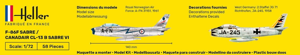 Heller 80277 F-86F SABER / CANADAIR CL-13 B SABER VI 1/72 – image 5
