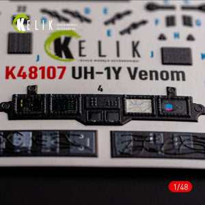 KELIK K48107 UH-1Y &amp;quot;Venom&amp;quot; - interior 3D decals for Zimi Model/KittyHawk kit 1/48 – obrázek 2