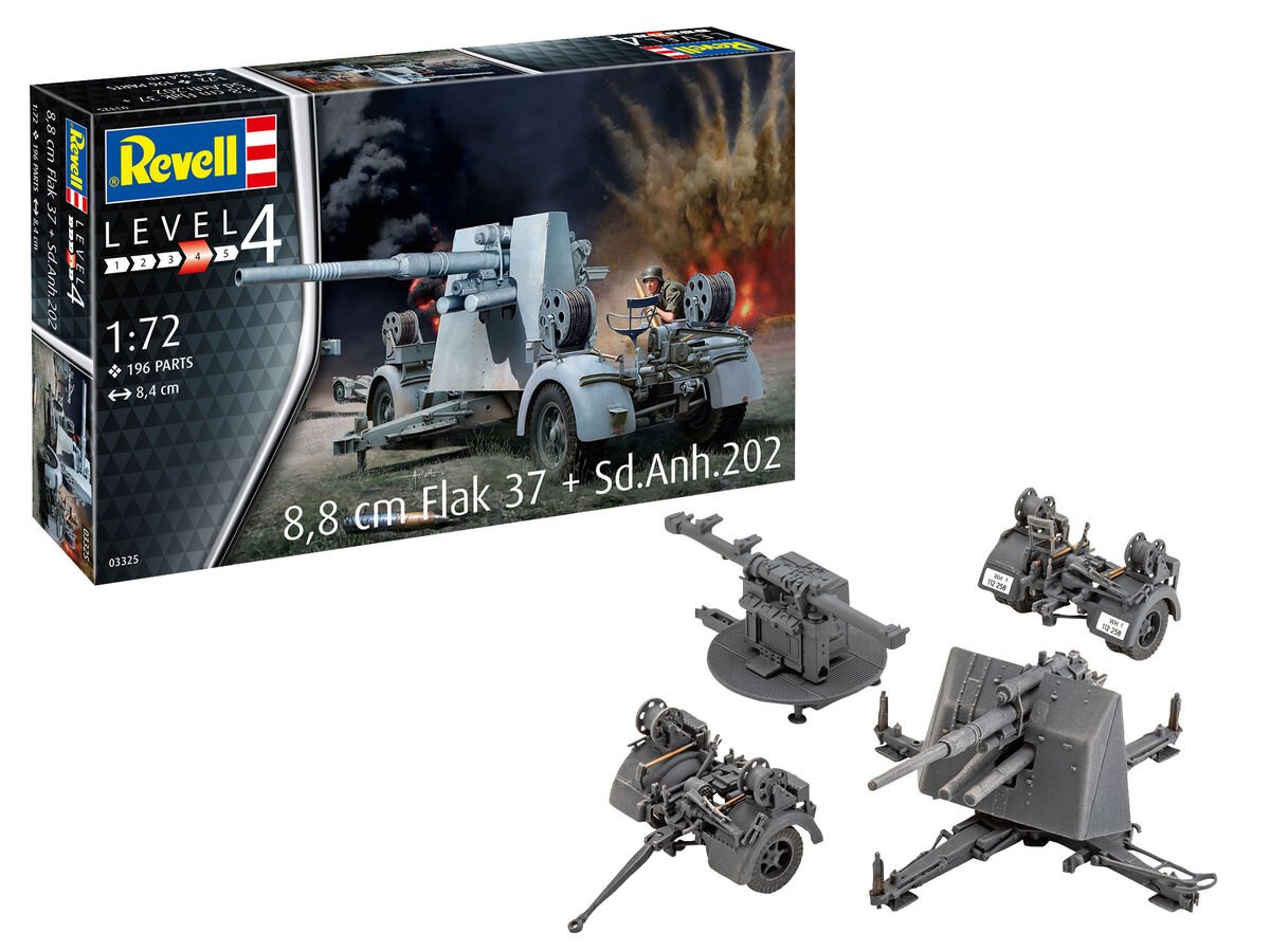 Revell 03325 8.8 cm Flak 37 + Sd.Anh.202 1/72